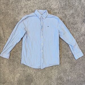 Vineyard Vines Light Blue Checkered Kids Button Down Shirt